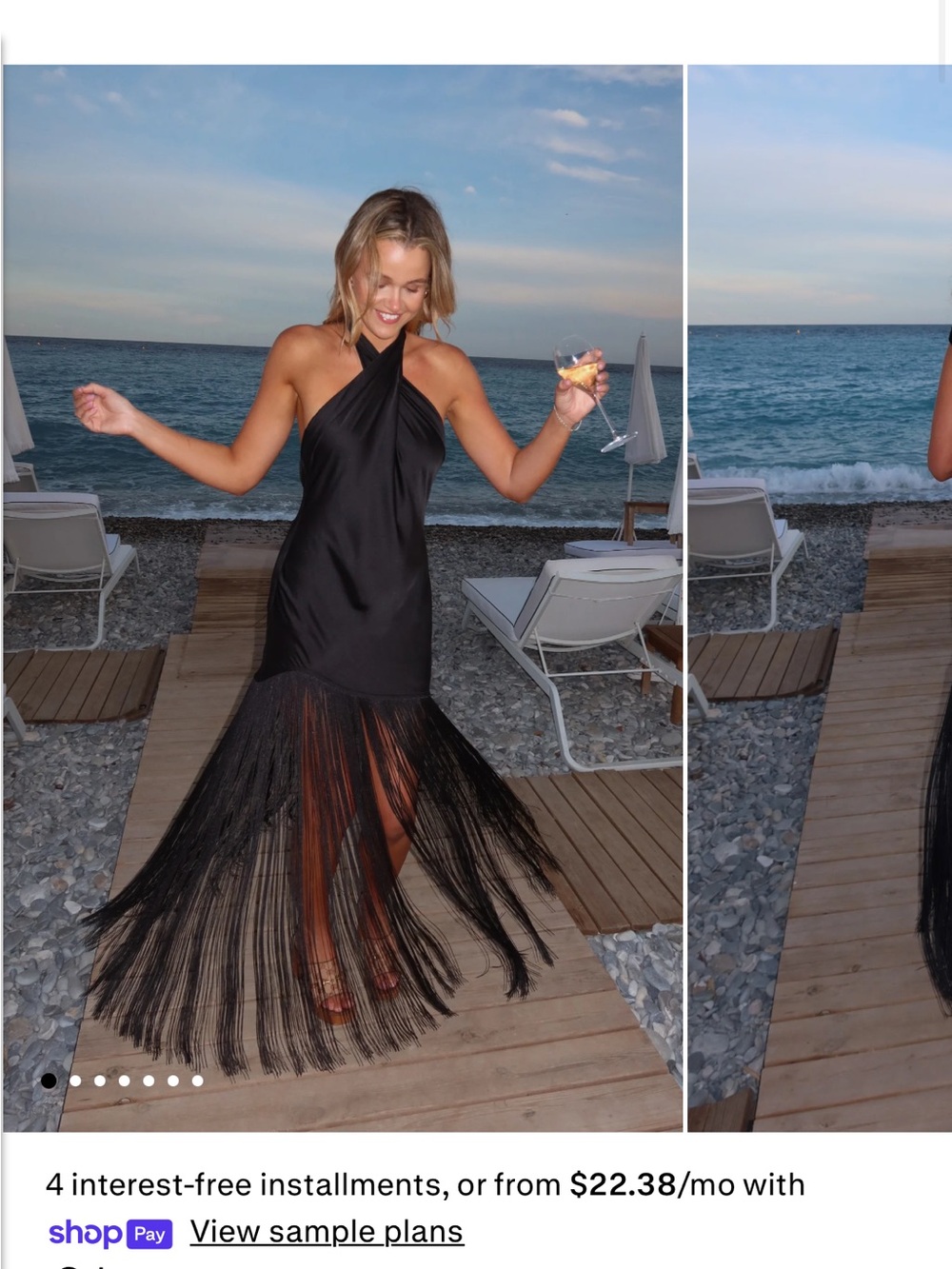 Show Me Your MuMu Black One-Shoulder Fringe Maxi Dress - Picture 4 of 4